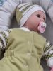 BébiNett - Lede baba rugdalózó sapkával raglán ujjú borsózöld