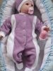 BébiNett - Uffeln baba rugdalózó sapkával polár, lila