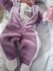 BébiNett - Uffeln baba rugdalózó sapkával polár, lila
