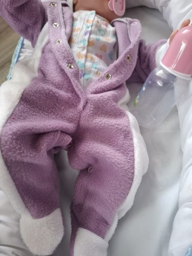 BébiNett - Uffeln baba rugdalózó sapkával polár, lila