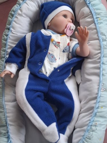 BébiNett - Incourt baba rugdalózó sapkával polár, királykék